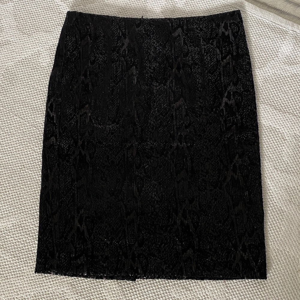 Elegant Black Sequin Velvet Pencil Midi Skirt! Sz10 by Melanie Lyne - Picture 12 of 17